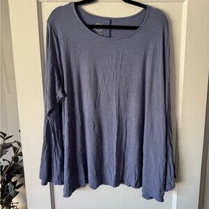 Maurices Long Sleeve Scoop Neck Top in Dusty Blue Gray